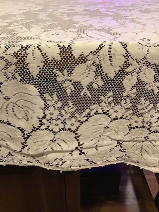 Vintage Quaker Lace Off White Rectangle Tablecloth 47” x 66” USA 5090 3