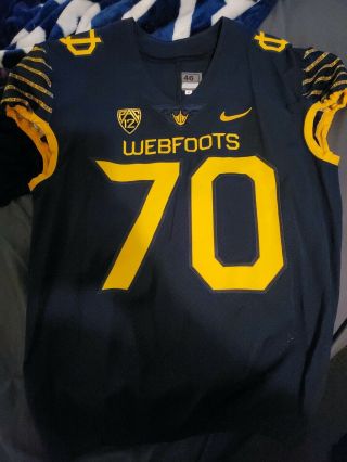 2016 Authentic Game Issued/worn Oregon Ducks Webfoots Jersey Morgan