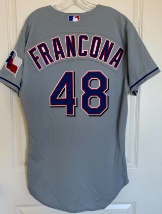 Texas Rangers Terry Francona 48 Majestic Team - Issued Gray Road Jersey (size 44)