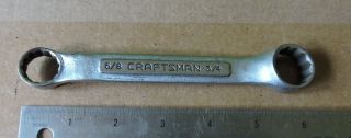- V - Vintage Craftsman Stubby Offset Box End Wrench 5/8 X 3/4 No Model Number Usa