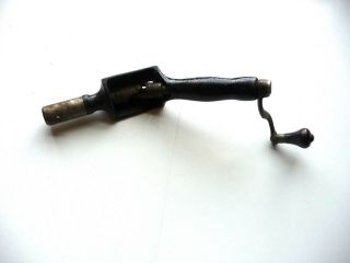 Vtg Antique Unusual Hand Crank 90 Degree Corner Drill Auger Bit Brace