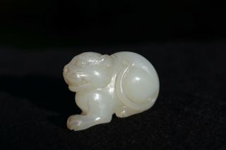 Chinese 18th 19th Century Qing Dynasty Jade Carving Of A Cat