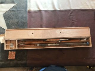 Vintage Bamboo Fly Fishing Pole And Casting Rod Including Flies
