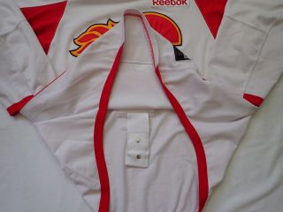 Calgary Flames pro stock Reebok edge practice hockey jersey sz 58 WHITE 3