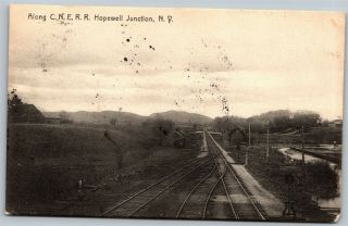 Cne Rr Hopewell Junction Ny York Track View Vintage Railroad Postcard E3