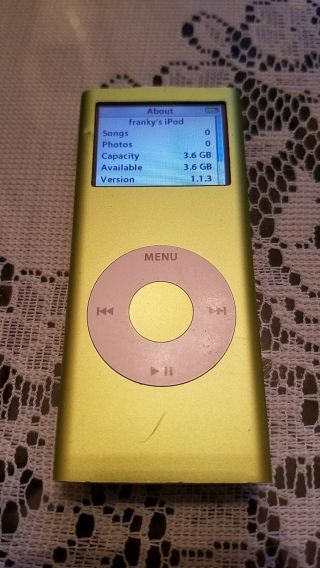 Apple Ipod Nano 2nd Generation Green 4gb Pre - Owned Vintage