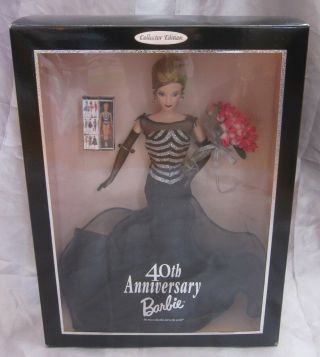 40th Anniversary Barbie Doll Mattel Includes Mini Vintage Style Miniature 1999