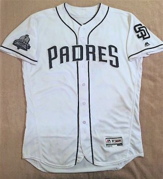 2018 Austin Hedges Game Padres Home Jersey 18 Hoffman Hall Of Fame Patch