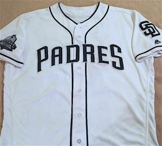 2018 AUSTIN HEDGES Game Padres Home Jersey 18 Hoffman Hall of Fame Patch 3