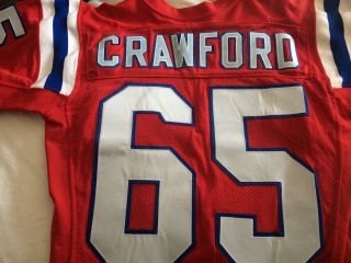 65 Elbert Crawford G - C England Patriots Stitched Game Jersey – Repairs 3