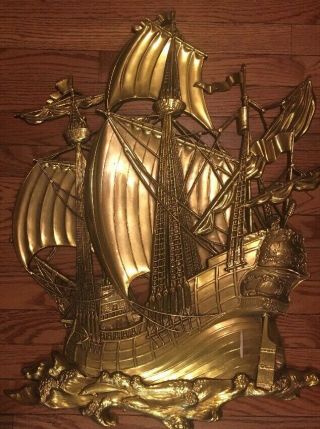 Home Interiors 3663 Gold Pirate Ship LARGE 29 