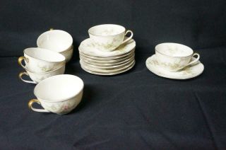 7 Vintage Theodore Haviland Ny Rosalinde 7 Cups And 8 Saucers