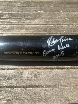 Ruben Sierra York Yankees Game Cracked Bat Autographed Elite