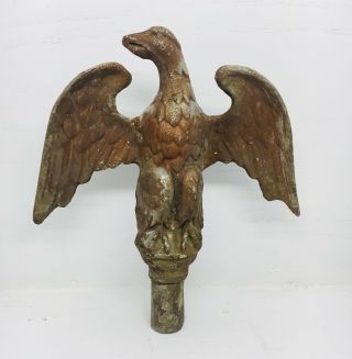 Antique 19th Century American Eagle,  American Flag Pole Topper Heavy Rare Rustic