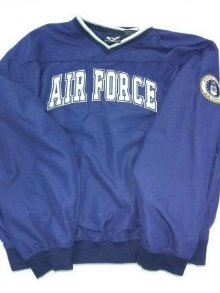 Vintage Rapid Dominance Air Force V Neck Windbreaker Jacket Mens Xl Blue