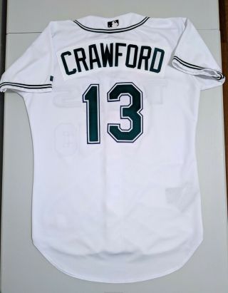 Game Worn Russell Carl Crawford Tampa Bay Rays White Jersey 48 Red Sox