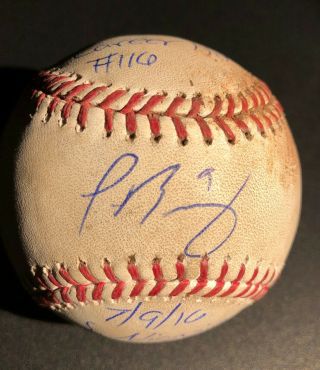 2016 Chicago Cubs Game Hit Ball Auto Signed Javier Baez El Mago All - Star