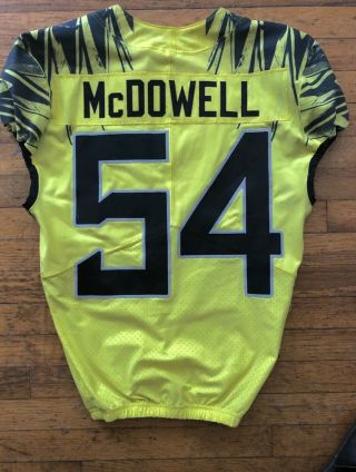 Oregon Ducks 2016 Game Worn Football Jersey 54 McDowell,  Size 40 2