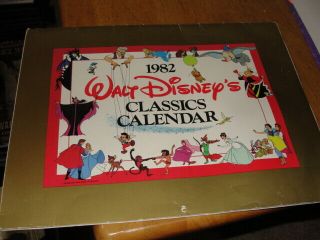 Vintage 1982 Authentic Walt Disney Classics Calendar Snow White Cinderella Dumbo
