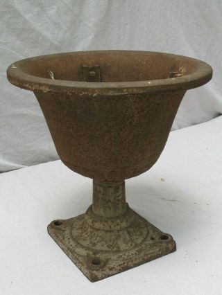 Antique Cast Iron Garden Urn Planter Unusual Form