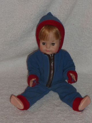 Vintage 1960 - 1970s Vogue Doll 11 " Littlest Angel In Cute Hooded Snowsuit A7