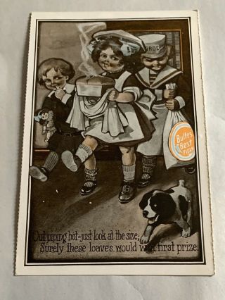 6 Vintage Advertising Postcards - Bulte’s Best Flour - Children Bakers