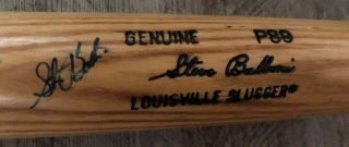 Game Steve Balboni Signed Cracked Louisville Slugger Bat - P89 2
