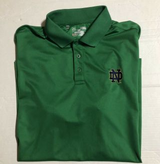 Under Armour Notre Dame Fighting Irish Mens Extra Large Xl Green Polo Shirt