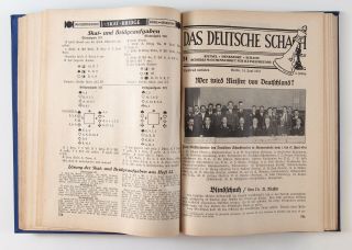 1931 German Antique Chess Set 51 Magazines Bound Volume Das Deutsche Schach