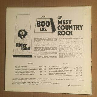 SASKATCHEWAN ROUGHRIDERS CFL FOOTBALL LP RECORD: 800 LBS OF WEST COUNTRY ROCK NM 2