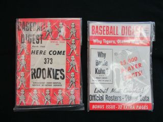 Baseball Digest - Two Vintage 1969 Issues - March - April