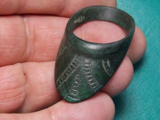 Rare Medieval Decorated Archers Ring Metal Detecting Detector Finds