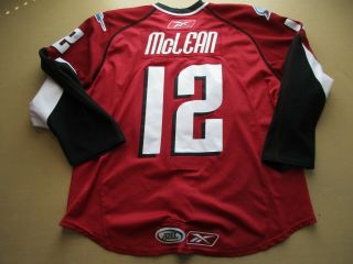 GAME WORN MIKE MCLEAN LAKE ERIE CLEVELAND MONSTERS AHL JERSEY 2008 - 2009 3