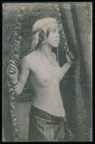 Cd43 North Africa Ethnic Arab Nude Woman Vintage 1910 - 1920s Postcard