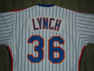 YORK METS ED LYNCH GAME WORN 1984 JERSEY MEARS LOA PHOTO MATCH (CUBS) 2