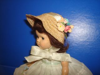 Vtg 1954 Ginny Vogue Doll Candy Dandy 56 Straw Hat Fit Mdm Alex/ginger/muffie/8 "