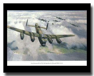Avro Lancaster B1s Of Raf 166 Squadron Alec Gibson Framed Picture Edmund Miller