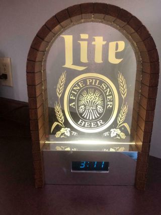 Vintage Miller Lite Beer Digital Lighted Clock 1986