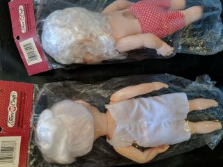 Vintage 90 ' s Fibre Crafts Music Box Santa and Mrs Claus dolls,  ready to dress 3