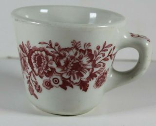 Vintage Caribe China Red & White Coffee Mug Tea Cup Flowers Floral Design