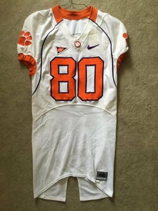2008 Game Worn Clemson Tigers Football Nike Jersey By Wr Aaron Kelly 42