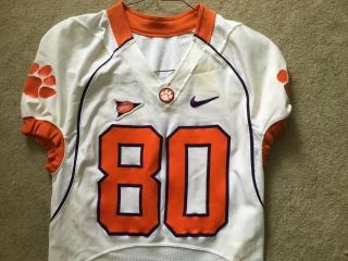 2008 Game worn Clemson Tigers Football NIKE jersey by WR Aaron Kelly 42 2