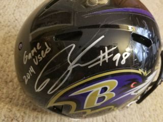 2014 Baltimore Ravens Game Worn Brandon Williams Helmet Missouri Southern 3