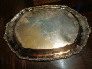 Early Victorian Solid Silver Crested Tray 2500 Grs