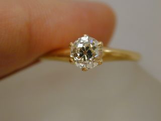 Victorian.  60ct Mine Cut Diamond Ring 14k Gold Mount Antique Engagement