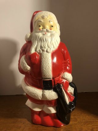 Vintage 1968 Empire Plastic Corp Blow Mold 13 " Christmas Santa Claus With Light