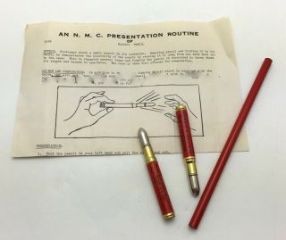Vintage National Magic Company Elastic Pencil Magic Trick W/ Instructions