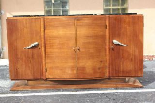 French Art Deco Palisander Sideboard with Marble Top,  circa 1940s 2