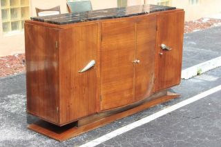 French Art Deco Palisander Sideboard with Marble Top,  circa 1940s 3