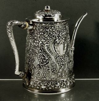 Tiffany Sterling Tea Set 1891 Hand Decorated - No Mono 3